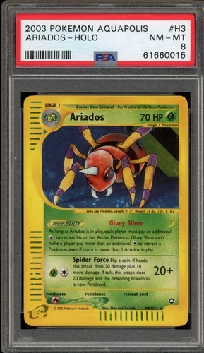 Pokemon Ariados Aquapolis Holo Rare #H3 PSA 8