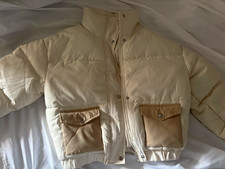 Women s Beige Short Puffer Jacket Size S Full...