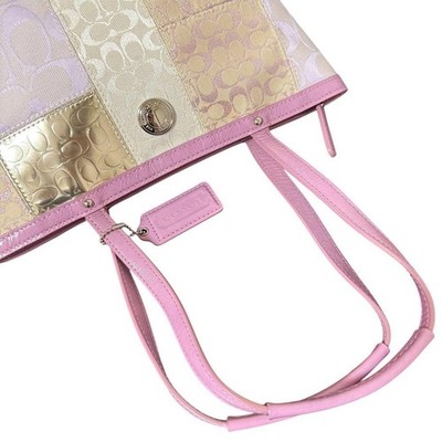 COACH Patchwork Pink Canvas Leather Tote Hand Bag 42479 | eBay