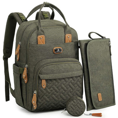 Diaper Bag Backpack with Portable Changing Pad, Pacifier Case and Stroller Strap