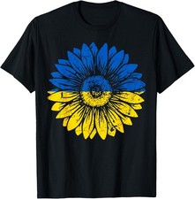 Peace In Ukraine Sunflower Distressed Blue And Yellow Unisex T-Shirt