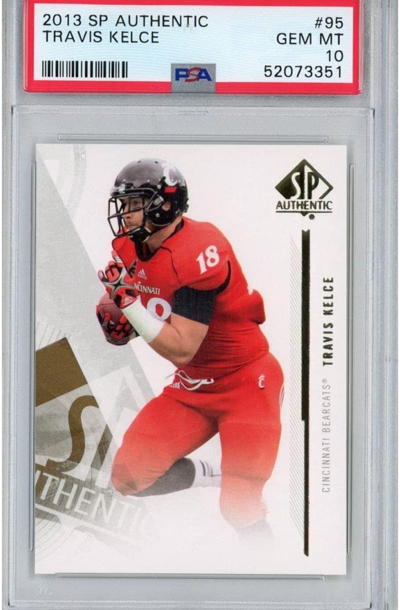 Graded 2013 UD SP Authentic Travis Kelce #95 Rookie Football Card PSA 10