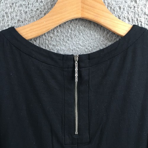 Tommy Bahama A-Line Dress Womens M Solid Black Sleeveless Zip Pullover Casual - Picture 9 of 13