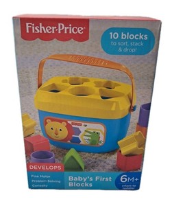 NEW Fisher-Price Stacking Toy Baby's First Blocks Set of 10 Shapes for Sorting A