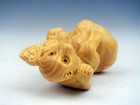 Japanese Boxwood Hand Carved Netsuke Sculpture Seated Monkey & Coins #05152501 — photo 5