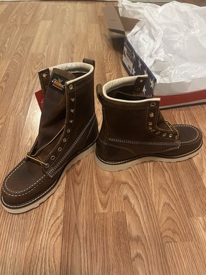 Thorogood Crazy Horse 8  American Heritage Leather Moc Toe Work Boots - Tobacco