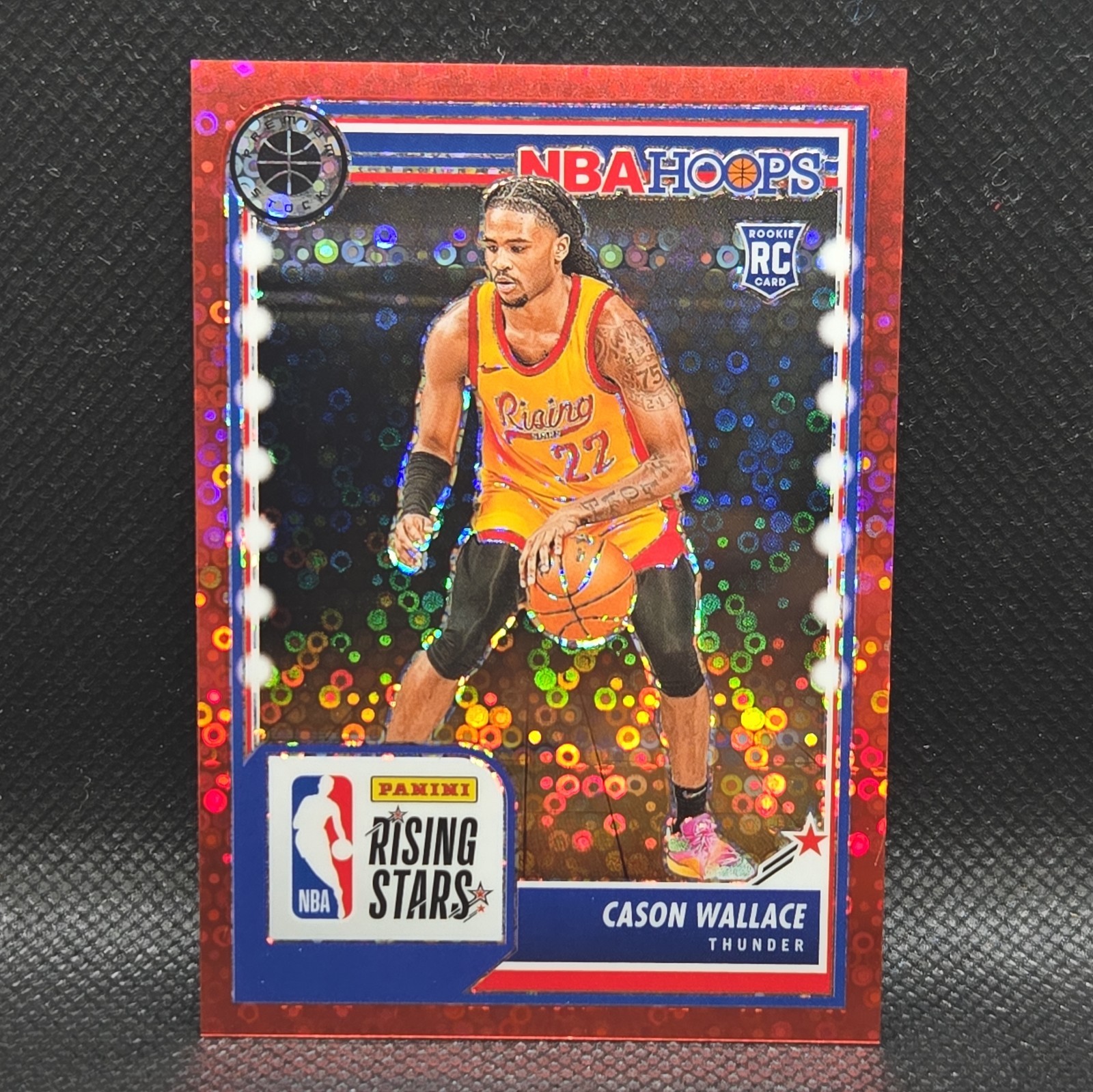 Cason Wallace 2023-24 Panini NBA Hoops Premium Stock #281 Red Disco 125/149 RC