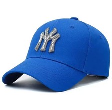 Blue Baseball Cap Adjustable NY Logo Sports Casual One Size