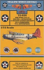YWD72026 1:72 Yellow Wings Decals TBD-1 Devastator VT-5 VT-6