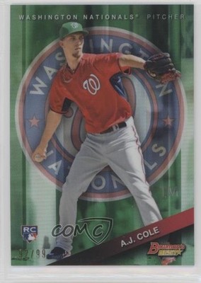 2015 Bowman's Best Green Refractor 92/99 AJ Cole #80 Rookie RC 11pj