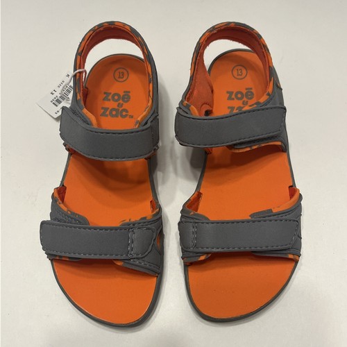 ZOE & ZAC Parker Sandal Grey/Orange Size 13 Youth Boys NEW - 第 6/9 張圖片