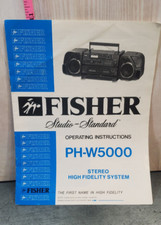 Fisher PH-W5000 or PHw5000 Boombox Boom Box Manual glossy