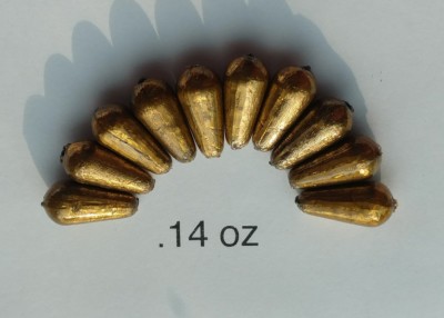 10, Sz .14 powder coat lure bodies in CANDY GOLD weight good for 1/4 Oz Spinner.