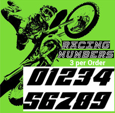 Racing Numbers Vinyl Decal Sticker Dirt Bike Plate Number BMX Competition