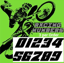 Racing Numbers Vinyl Decal Sticker | Dirt Bike Plate Number BMX Competition