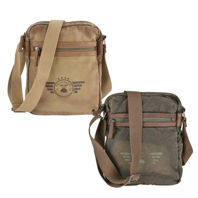 Greenburry Umhängetasche Schultertasche Canvas Aviator 22x30cm Herren Damen