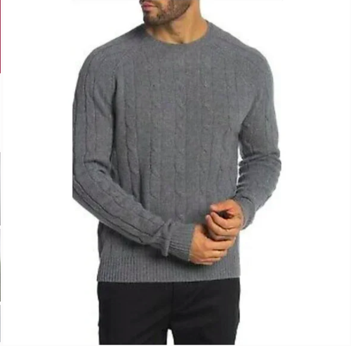 Green Crewneck Cable Knit 