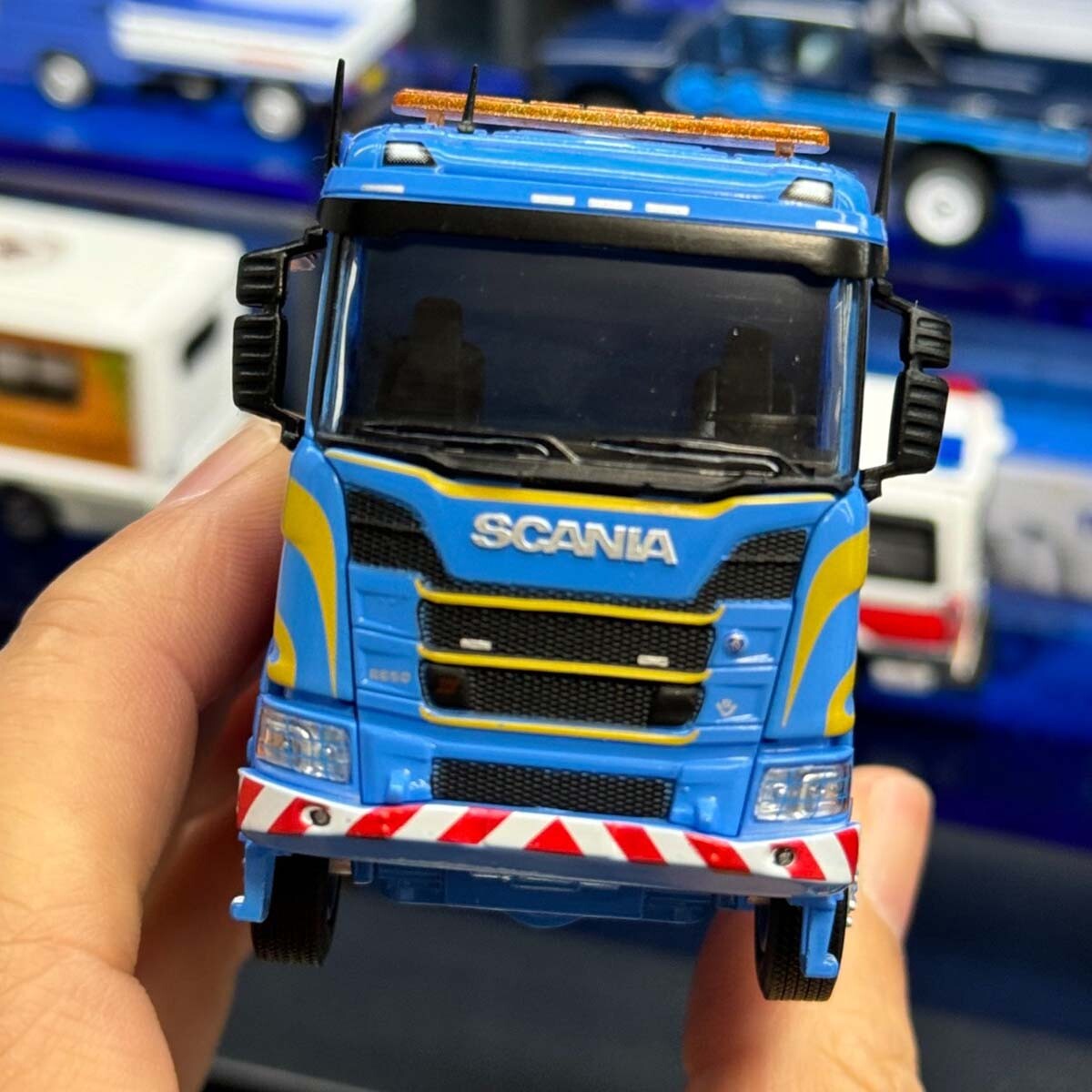 Masdi 1:64 Blue SCANIA R650 Civil Trailer Head Model Diecast Metal