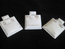 EARRINGS 3MM BUTTERFLY BACK CUBIC ZIRCONIA STONE IN .925 STERLING SILVER