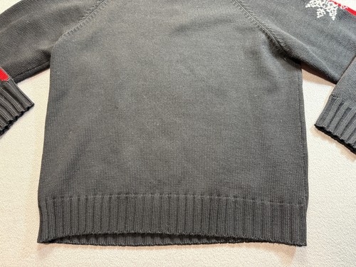 Vintage Eisbar Sport Switzerland Ski Jumping Team Black Knit Sweater Mens size L - Picture 20 of 24