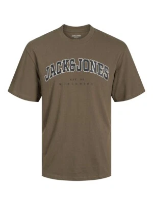 JACK & JONES Junior kurzarm Logo T-shirt JJecaleb oliv grün Größe 128 bis 176 - Bild 1 von 4