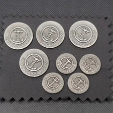 London Badge & Button Co Blazer Set Nelson Anchor Silvertone 4 Large 4 Small