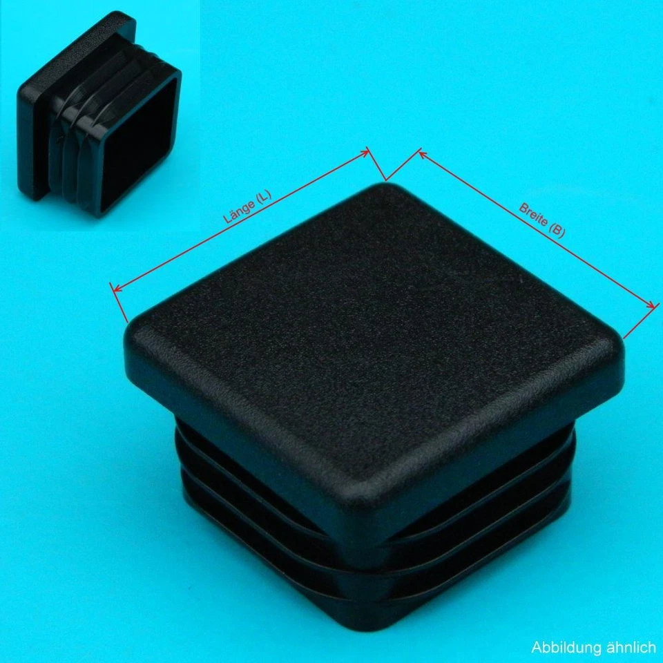 10 Lamellenstopfen ■30x30 mm für WS 2,5-4mm Vierkantrohr schwarz Rohrstopfen