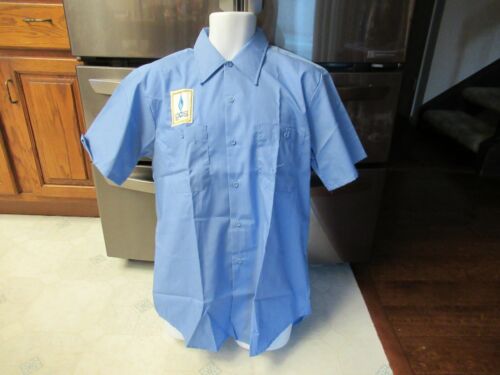 Gas Company Uniform blue Work King brand shirt Vintage 1960's 1970's New unused - Picture 1 of 8