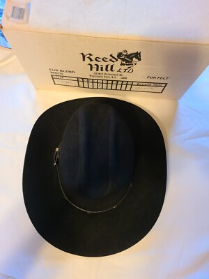 Reed Hill Rider Western Hat Black Fur Blend Size 7 New Old  display picture 1