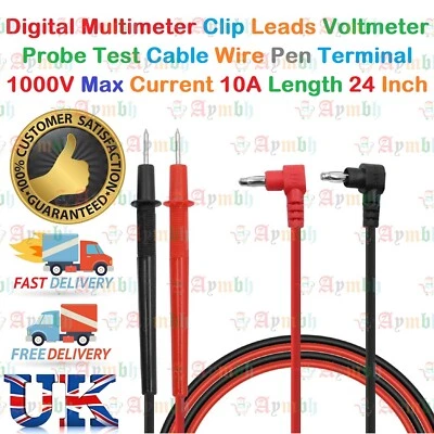 UNBRANDED GENERIC Meter Digital Multimeter Test Leads Probes Universal 1000v 10A UK Seller