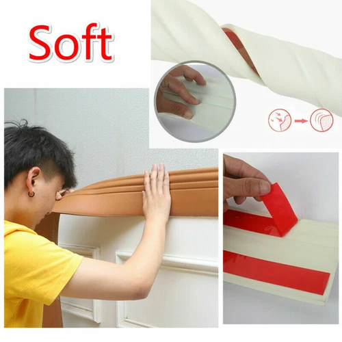 5M Self Adhesive Skirting Line Baseboard Waistline Border Wall Trim Stickers DIY - Picture 9 of 20