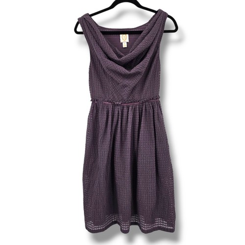 Anthropologie Ric Rac Purple Dress Waffle Knit Sleeveless Casual Dress ...