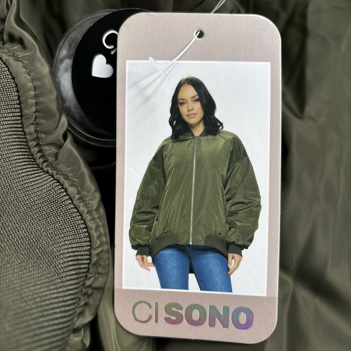 NWT Ci Sono Women's Full Zip Wind Resistant Padded Bomber Jacket