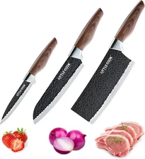3PCS Chef Knife,  Chef Knife Set, Includes 7 Inch Chef Knife, 7 Inch Cleaver Kni