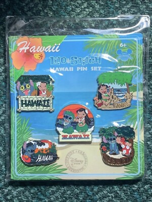 Disney Hawaiian Stitch ピンバッジ 3種セット LE600 DISNEY PINS LILO & STITCH HAWAII FROM EXCLUSIVE DISNEY STORE PINS