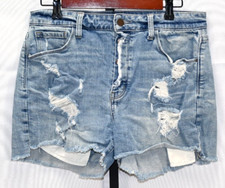 Treasure Bond Distressed Blue Jean Shorts With Button Fly Waist 30 8/201