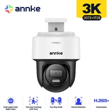 ANNKE 3K PoE Security IP Camera 5MP PT Auto Tracking Color Night Two Way Audio