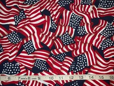 NEW Patriotic July 4th Stars Stripes Flags 100 Cotton 16"L by 44"W