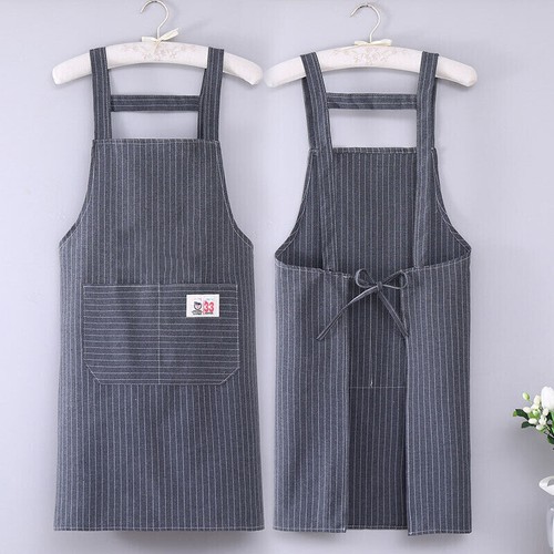 Apron for Women Kitchen Cooking Oil-resistant Striped Apron Cotton Cross Back - Bild 12 von 15