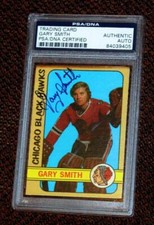 Vintage 1972 Gary Suitcase Smith Signed O Pee Chee Hockey Card PSA Encapsulated!