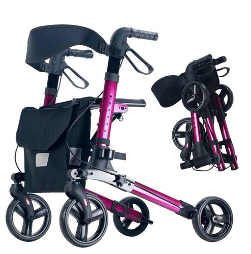 Rollator Walking Frame Walker Aids Foldable Outdoor Mobility Aluminum max.158kg - Picture 8 of 11