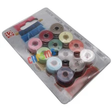 12PCS Prewound Bobbin Thread Class15 (SA156) Ployester FOR DIY embroidery/sewing
