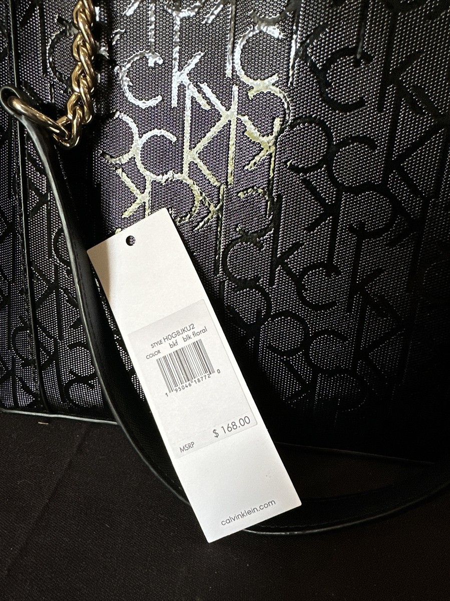 Calvin Klein Black Floral Tote Bag D36 | eBay
