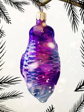 NEW Authentic Christopher Radko Purple Pink HAPPY FISH Handcrafted Glass Ornamet