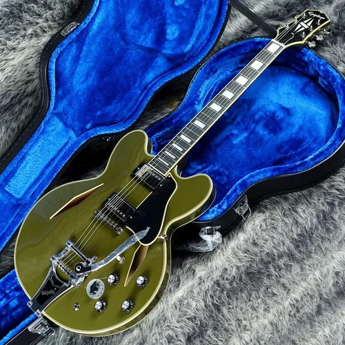 Epiphone Shinichi Ubukata ES-355 Custom Bigsby ver.02 Olive Drab with hard case