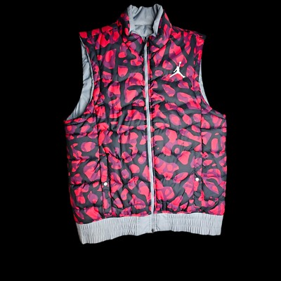 Nike Jordan Fly Reversible Jacket Vest Gray Red 682811-065 Men s Size L