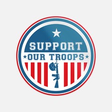 Support Our Troops Military Slogan Vinyl Sticker Decal