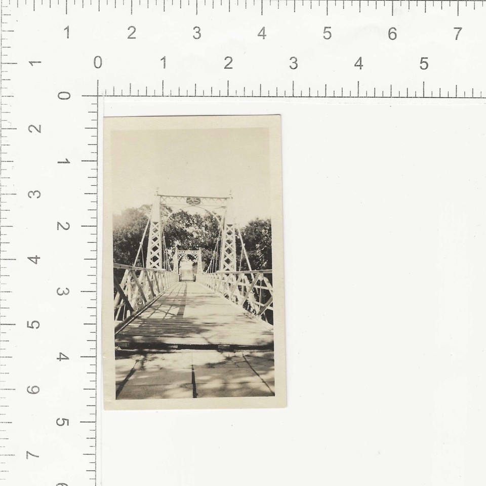 Vintage Photo Of Suspension Bridge 1930s Transportation Snapshot eBay