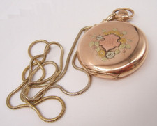 ELGIN HUNTER CASE POCKET WATCH TRI COLORED GOLD FILLED SIZE 16 WORKING 15J VGC