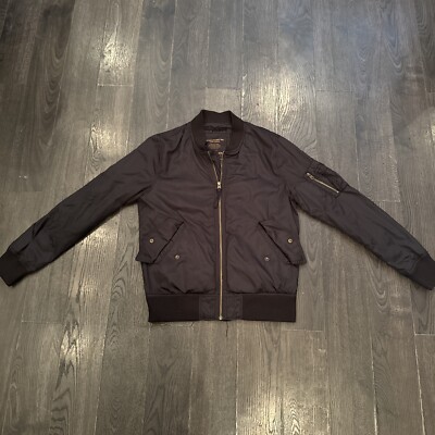 Spao Regiment Japanese Brand Black Cotton Blend Bomber Jacket Mens Size  Large